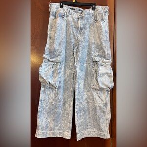 Wild Fable Blue and White Striped Cargo Pants size 17